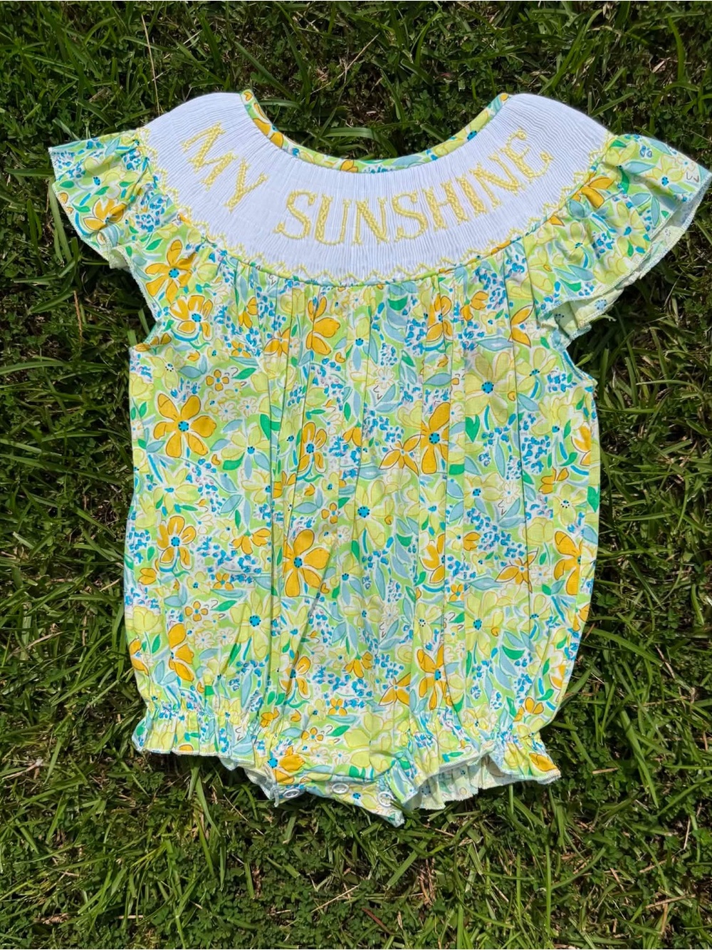 MY SUNSHINE Hand Smocked Bubble